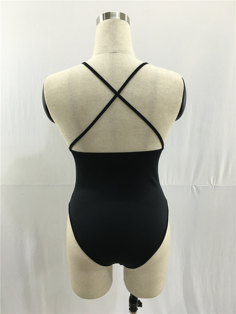 速卖通 爆款热销女性深v吊带交叉比基尼泳衣 女子性感沙滩连体衣