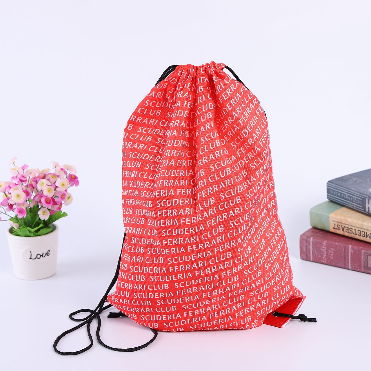 时尚尼龙布袋 束口袋抽拉绳袋定做 涤纶布束口背包袋定制 现货