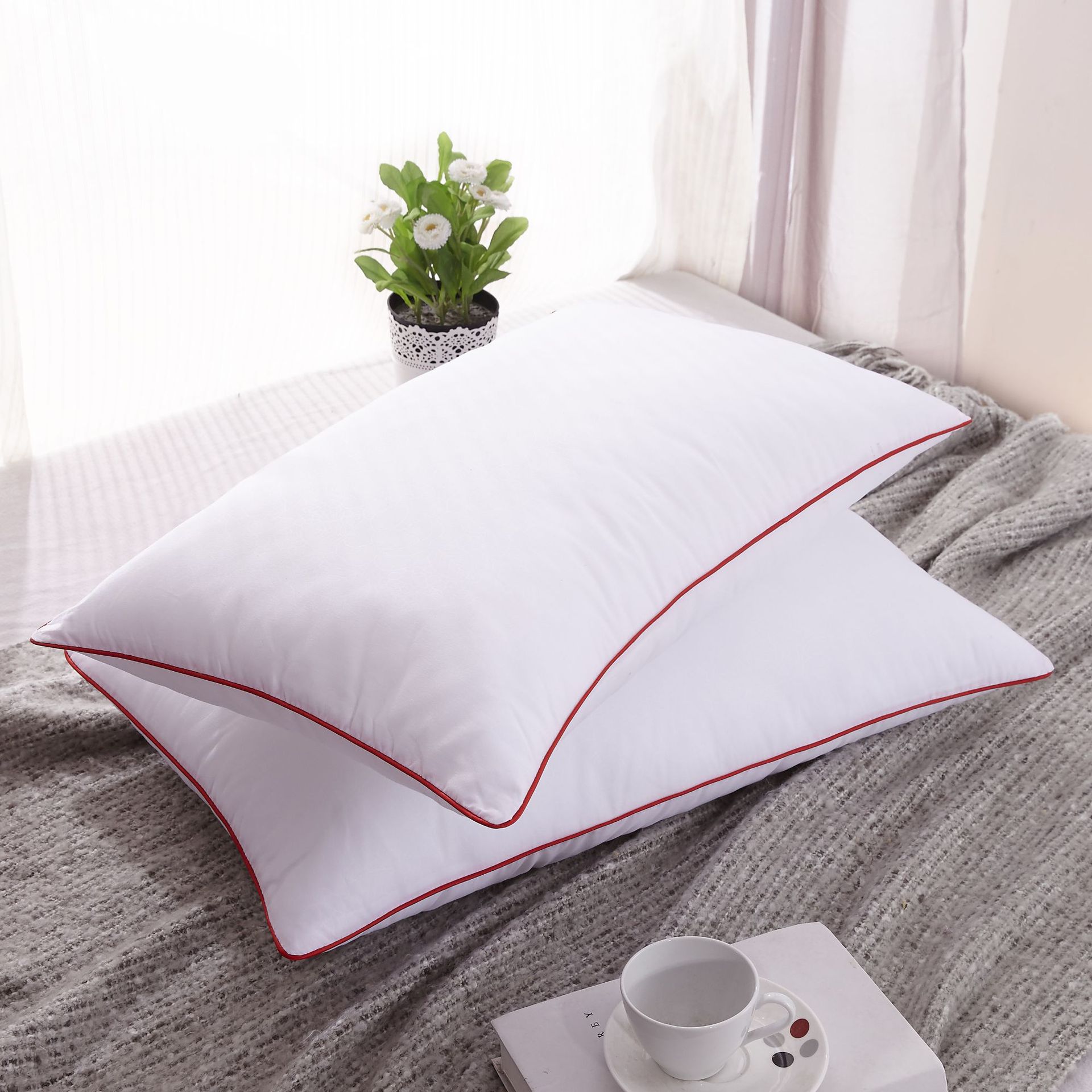 护颈高弹枕头磨毛压花 单人保健枕 超柔舒适枕头芯正品批发一件代