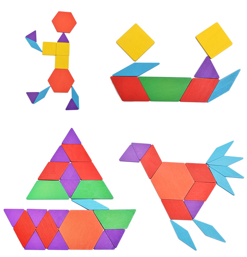 厂家直销170片益智玩具儿童大全七巧板智力拼图 木制