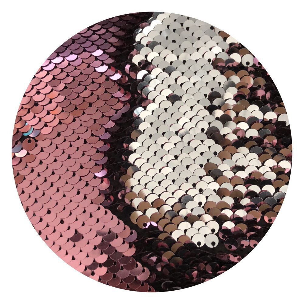 5mm双色翻片珠片面料 5厘双面珠片绣面料 服装舞台服亮片绣