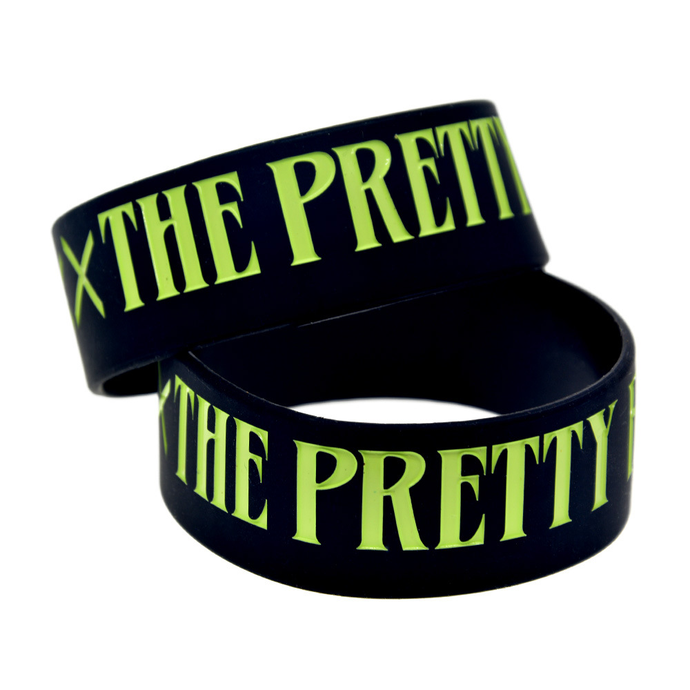欧美新款the pretty reckless手环1英寸明星乐队软硅胶手镯手腕带