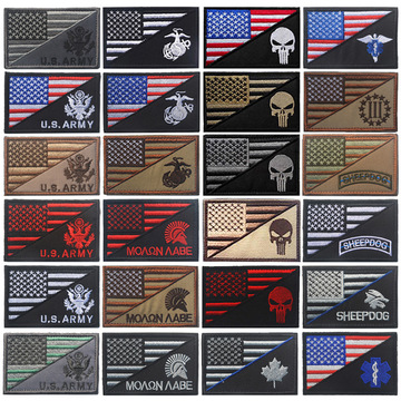 美旗/美国海军陆战队精美刺绣魔术贴臂章 海豹突击队标志 补丁