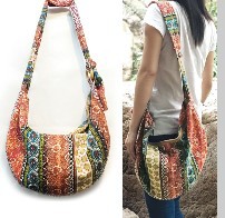 Canvas Floral Women's Large Cloth Bag Hand Carrier