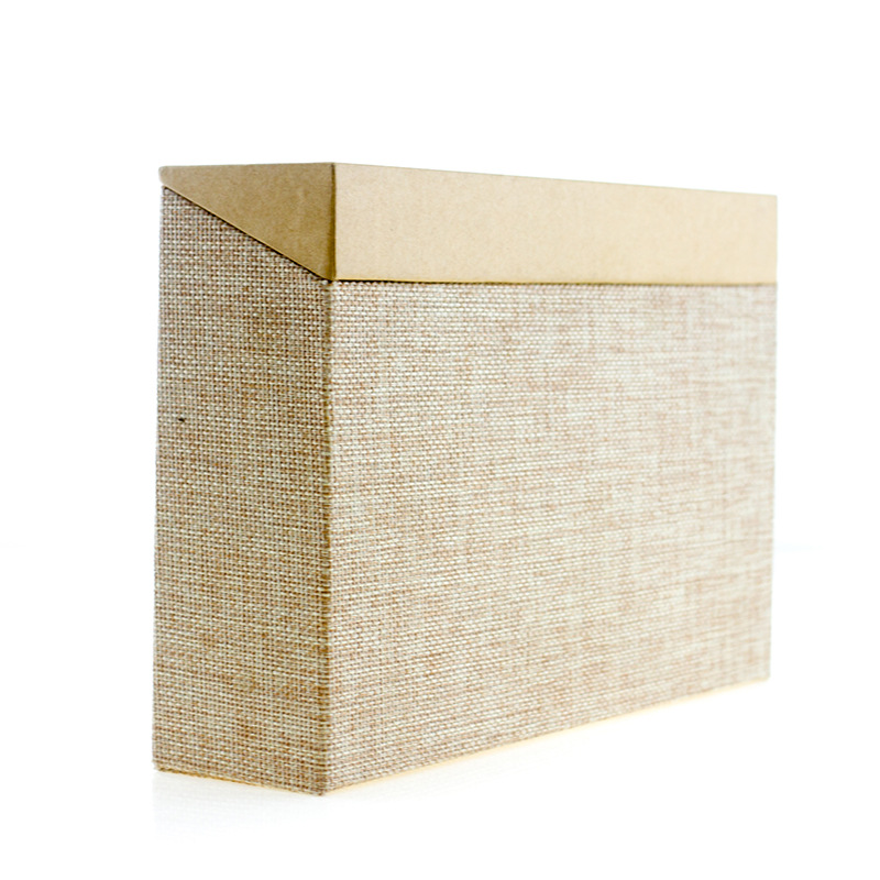 杭州工厂定做抽屉式硬纸盒 裱麻布仿布纸包装盒 礼品盒