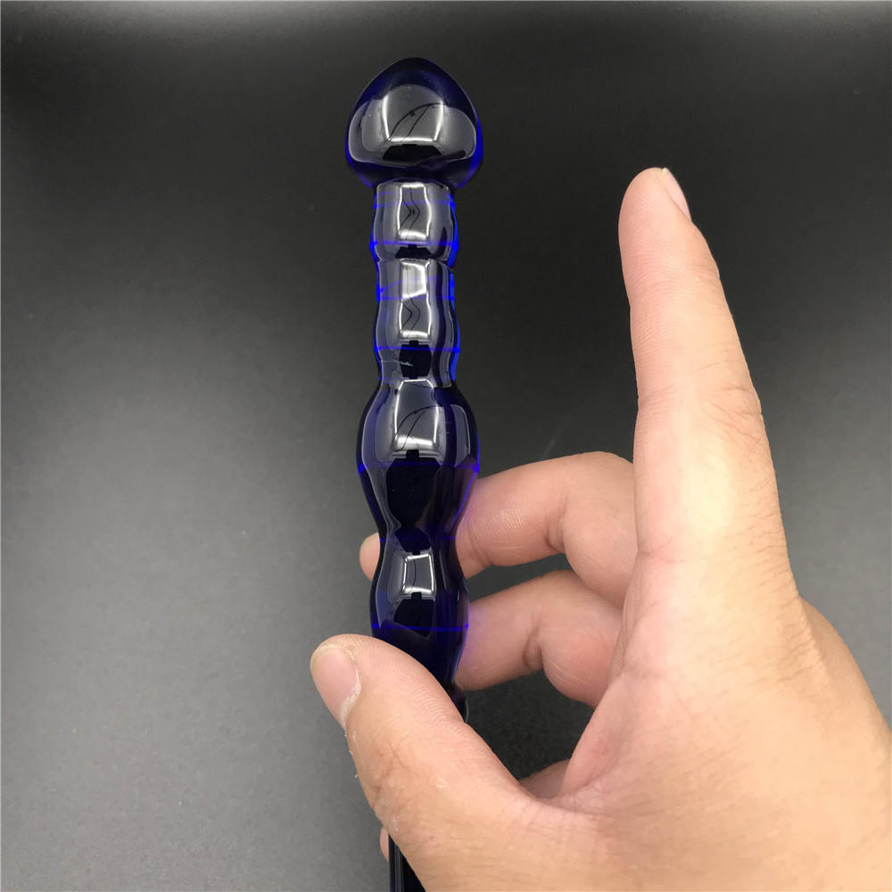 zcz蓝色水晶玻璃肛塞后庭男女用自慰器另类玩具阳具棒开扩肛gay