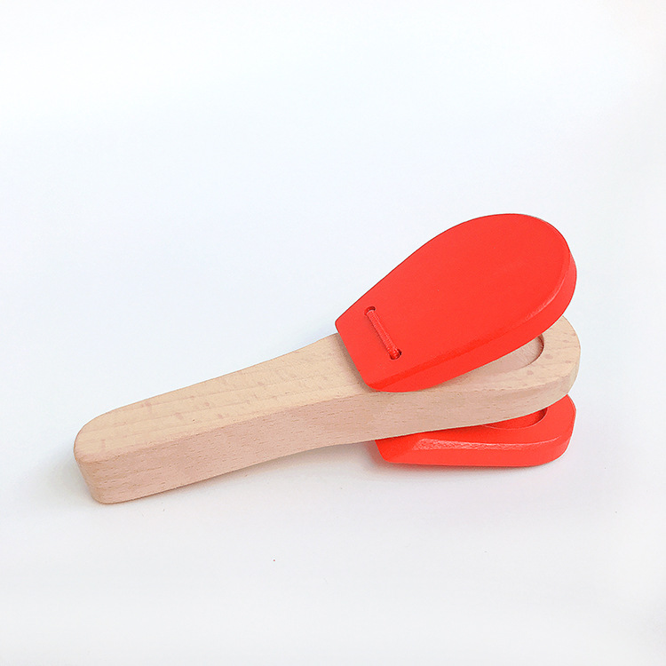 儿童木制手拍板响板奥尔夫打击乐器0-2岁婴幼儿响拍玩具厂家