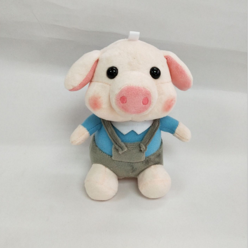 定做毛绒猪公仔 穿衣背带猪吉祥物 吊带小猪玩偶工厂定制绣印logo