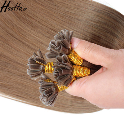 欧美女士真人发假发柔顺光泽接发 纳米无痕接发假发指甲发