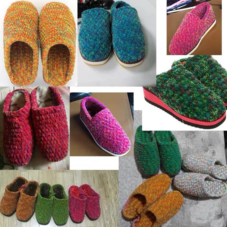 Colorful Light Line Ice Thread Hook Shoes Hat Scarf Slipper Thread Hand Knitting Coarse Yarn Factory Wholesale Processing