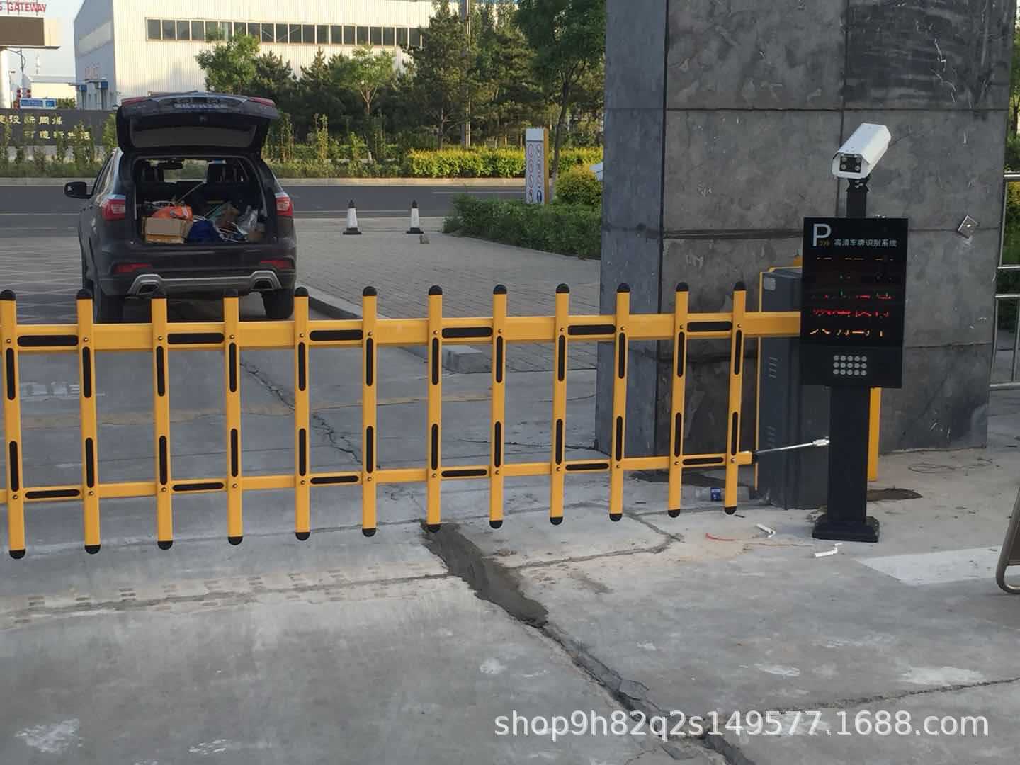 小区直杆广告道闸 6米栅栏机 车牌识别停车场收费系统 遥控抬杆