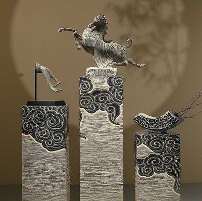 装饰方柱书房柱工艺品展示中式纯手工招财树礼品公司开张吉祥样板