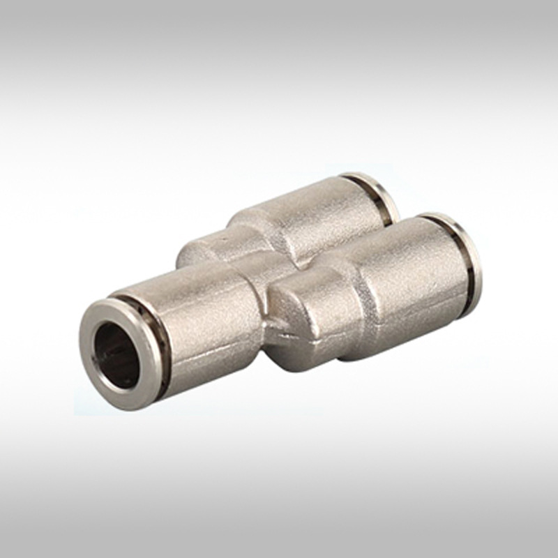 全铜y型三通变径接头全铜快插接头 威朗气动