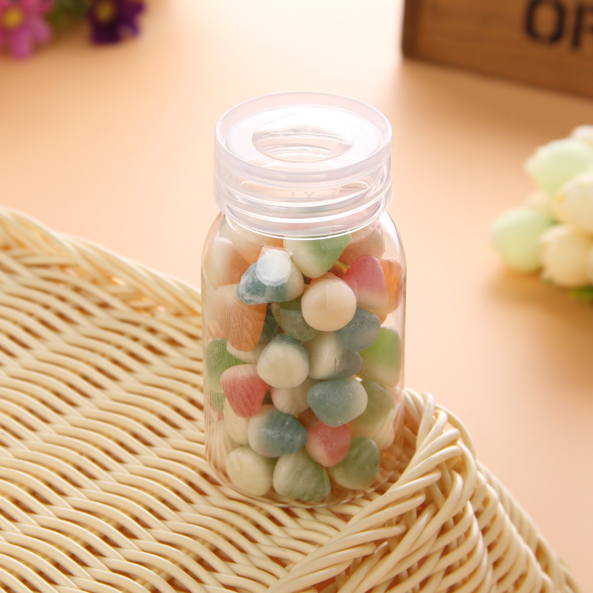 70g瓶装多口味抛光包衣水果软糖休闲零食糖果办公室食品儿童喜爱