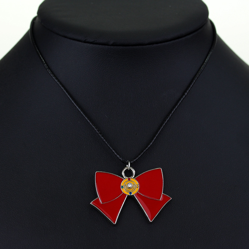 动漫周边 美少女战士 水冰月蝴蝶结 吊坠项链合金项饰