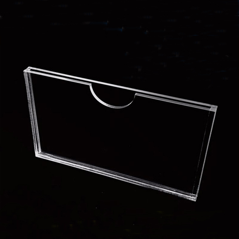 双层亚克力插槽卡槽插纸宣传展示牌透明有机照片插盒亚克力盒子