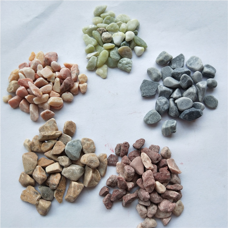 河北砂石厂直供五彩石 石子路面用彩色石子 颜色齐全规格可定