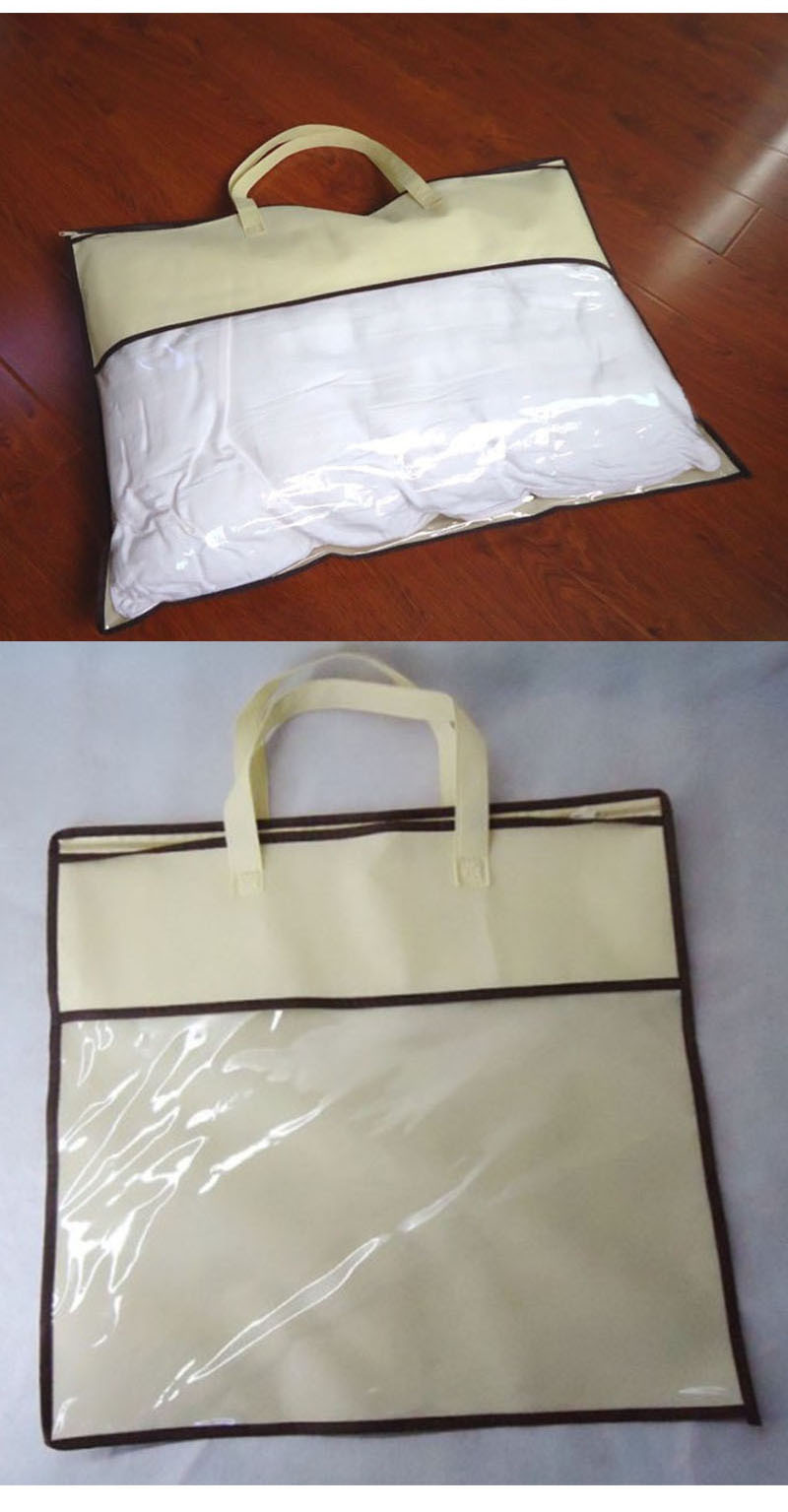 家纺包装袋 无纺布床上用品袋 pvc透明通用包装服装袋拉链手提袋