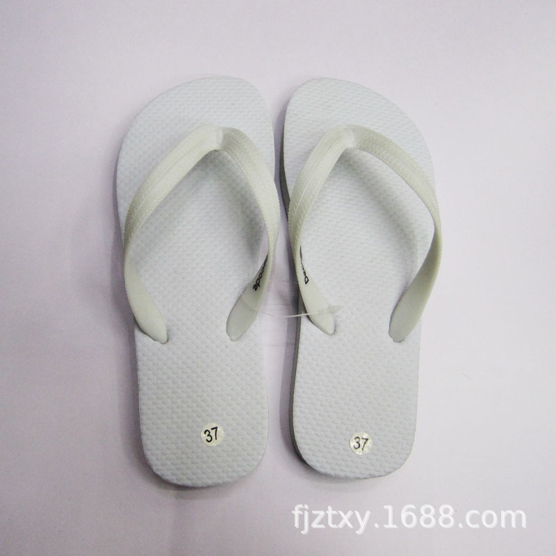 fujian manufacturers supply pure white simple printable logo pattern plain flip-flops beach flip-flops summer