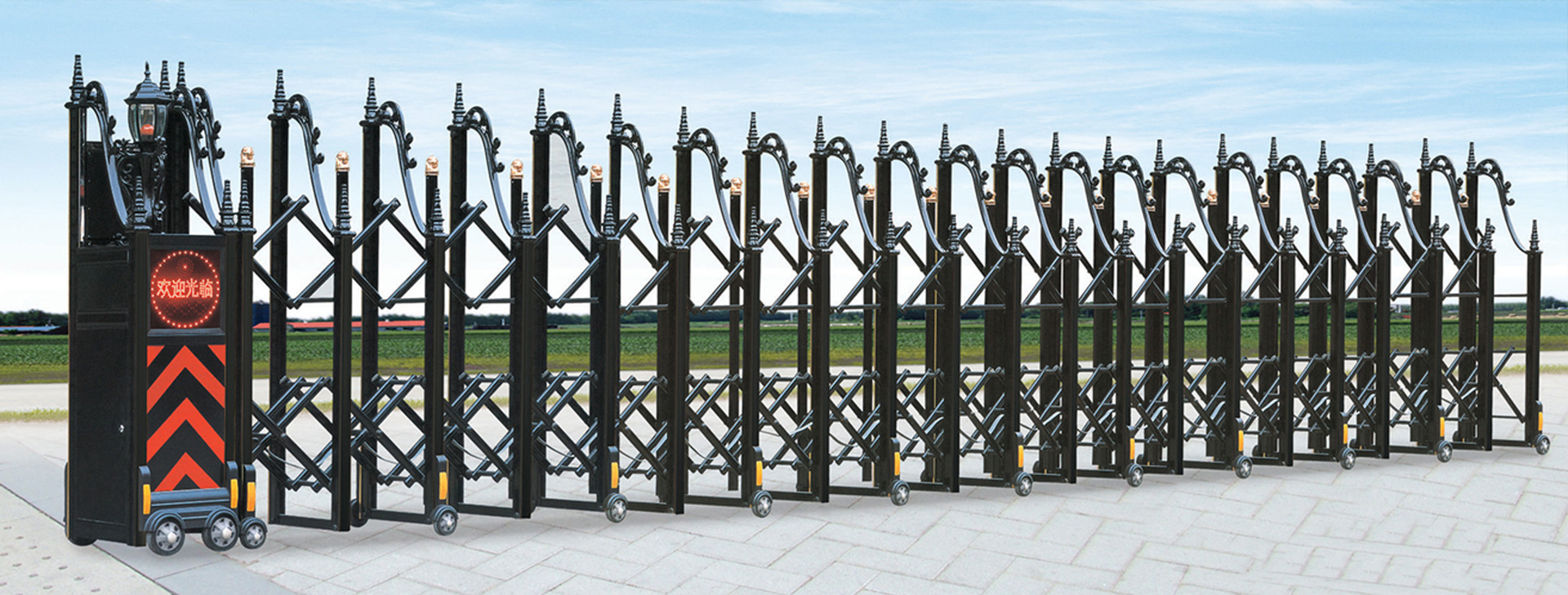 佛山厂家自动移动门智能别墅电动推拉门电动摇控伸缩铝合金伸缩门