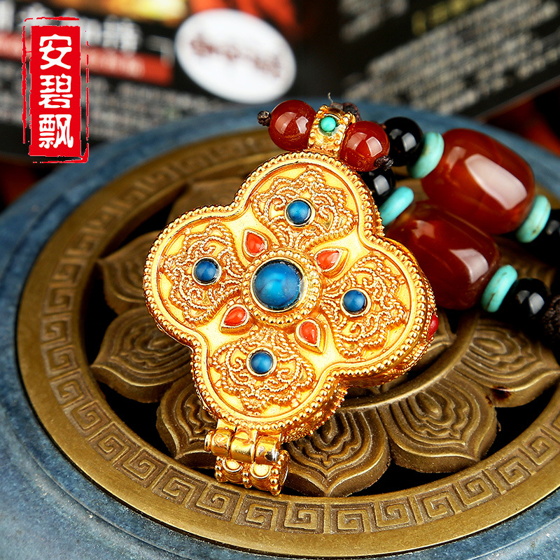 小金刚菩提子手串男手链藏式佛珠成品盘文玩念珠饕餮三日红玄武纹佛手