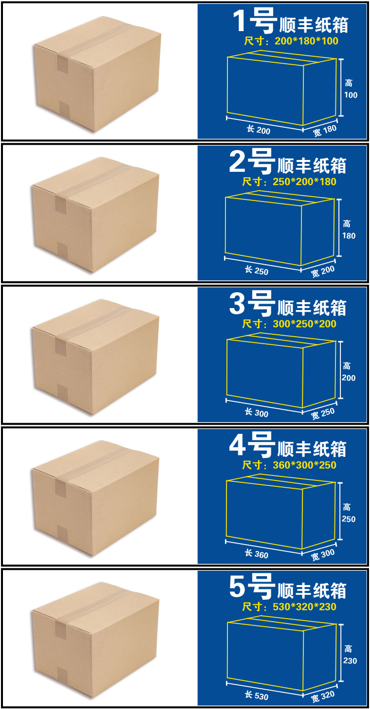 1号2号34号5号现货快递打包纸盒邮政物流包装箱定制特硬顺丰纸箱