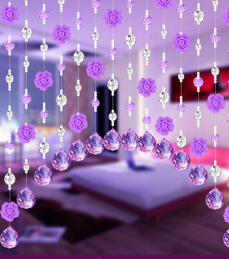水晶珠帘软陶玫瑰花diy散珠饰品 风水帘配件门帘首饰珠子厂家批发