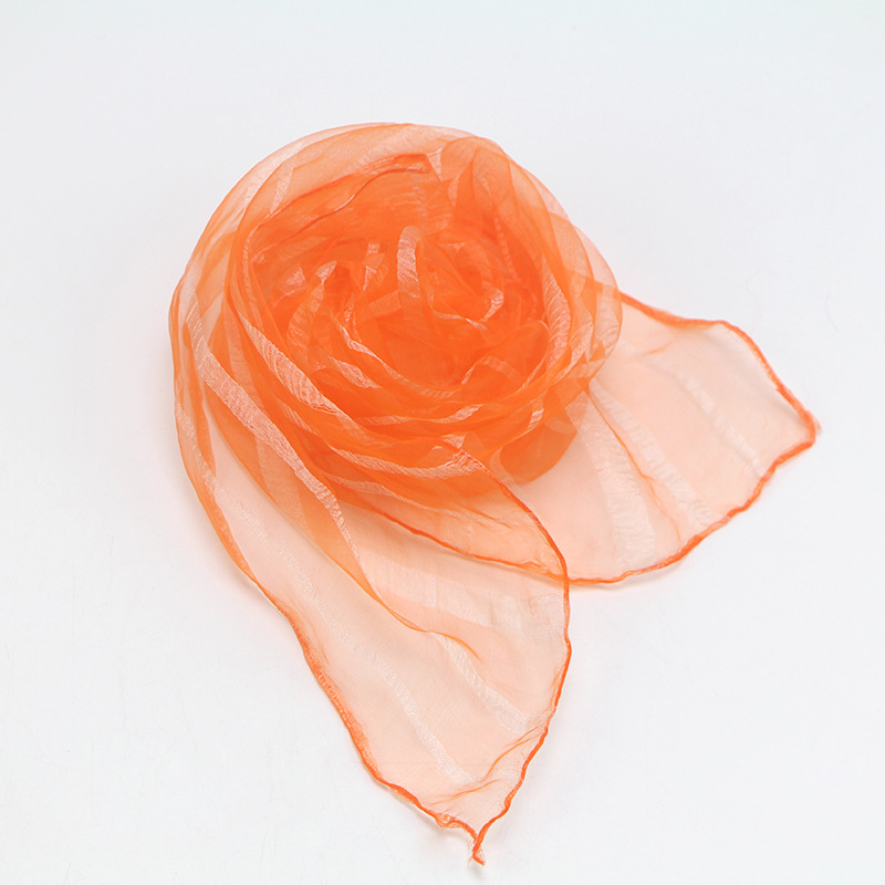 厂家直销儿童表演丝巾幼儿园舞蹈方巾纯色尼龙头纱纱巾批发zk002