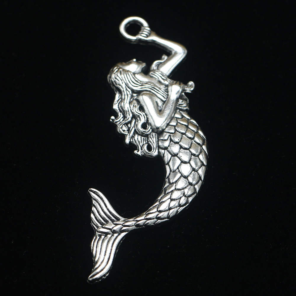 速卖通爆款 复古锌合金海洋生物美人鱼吊坠挂件 diy手工 饰品配件