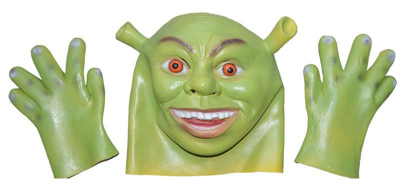 万圣节乳胶面具头套 怪物史莱克面具卡通动漫成人面具史瑞克面具