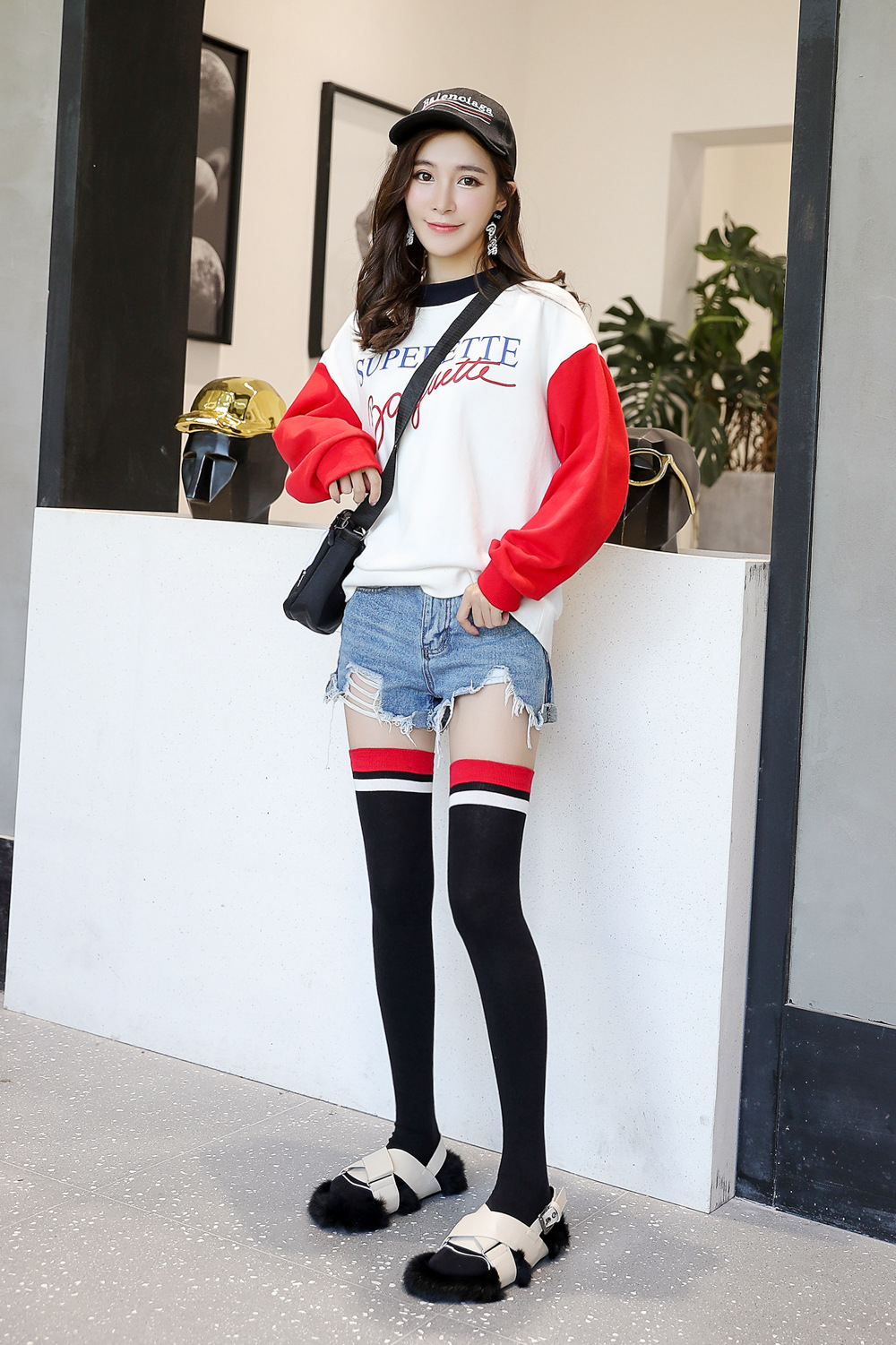 过膝袜硅胶防滑女秋冬防滑韩国长筒袜美腿日系高筒袜女长袜3059