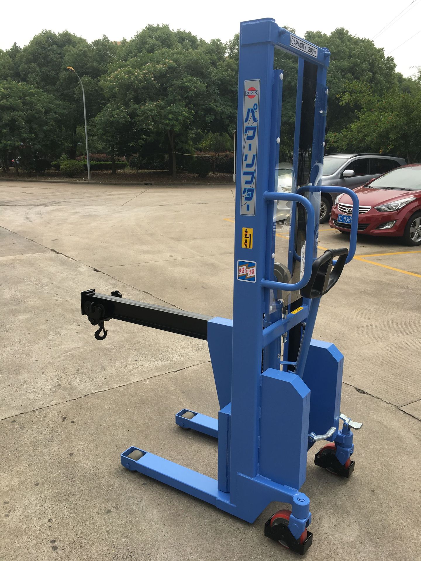 常州直销 opk手动吊钩车堆高车 500kg 非标定制 吊钩搬运车