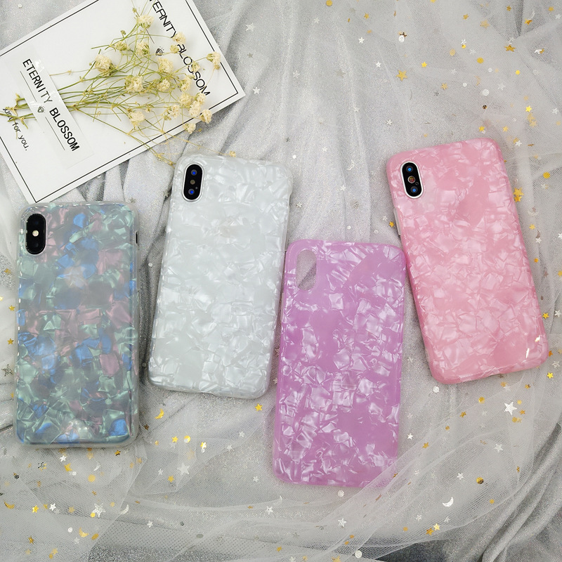 适用苹果11闪粉tpu简约贝壳梦幻手机保护套iphone11promax手机壳
