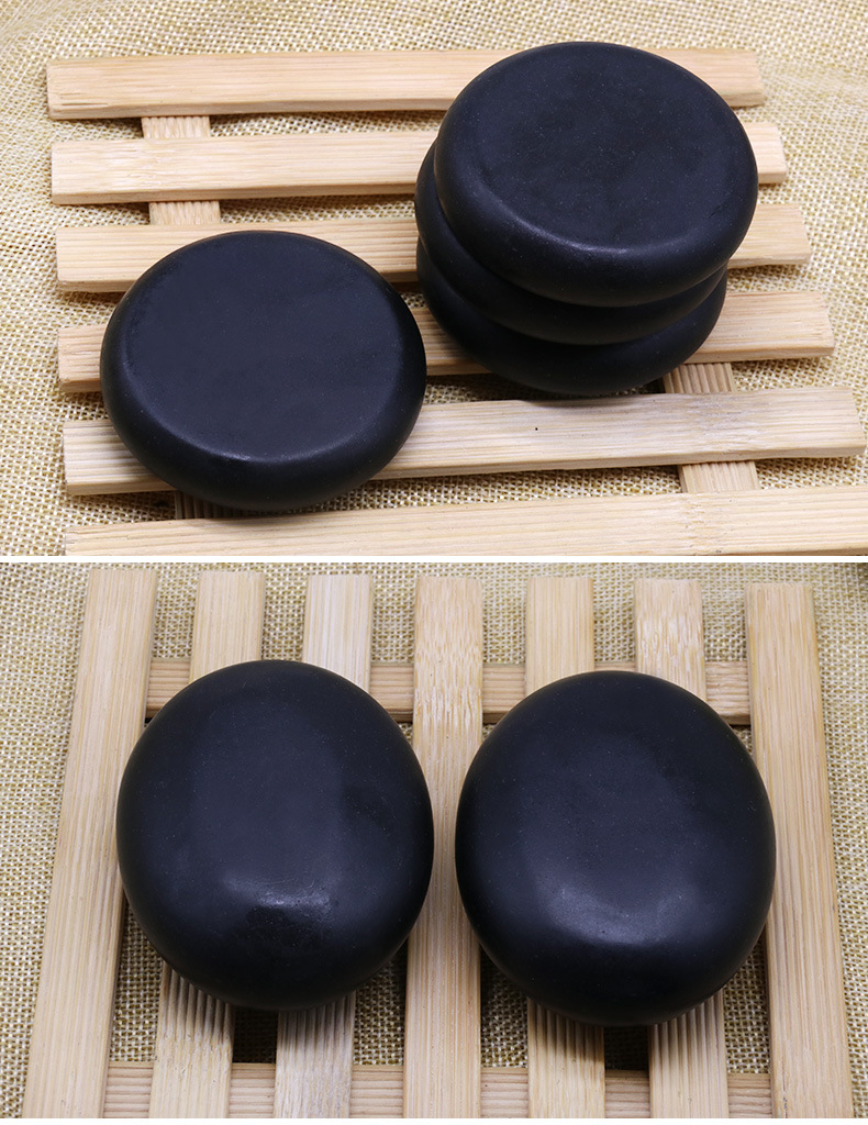 能量石火山热石spa精油厂家直销按摩养生加热石背部热敷按摩器材