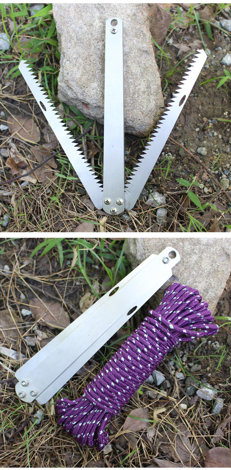 折叠不锈钢水草刀 锯齿割草刀户外锚刀钓鱼用品垂钓装备渔具配件