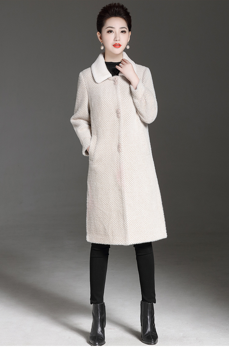 2018秋冬新款黄金貂中长款大衣