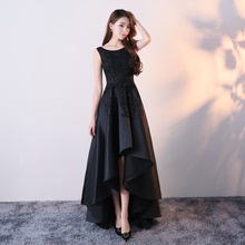 欧美ebay礼服女2024新款端庄大气黑色晚礼服宴会毕业季派对连衣裙