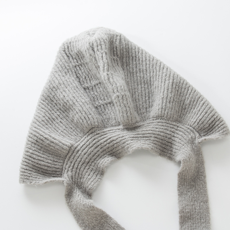 秋冬季女士针织狼外婆复古羊毛毛线柔软保暖休闲小红帽护耳帽子