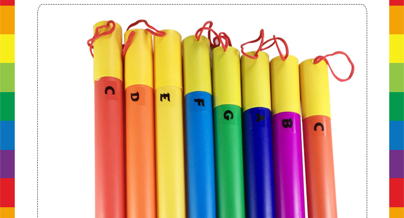 博研乐器厂家直供奥尔夫乐器8音音筒 彩色8音筒 塑料8音响筒