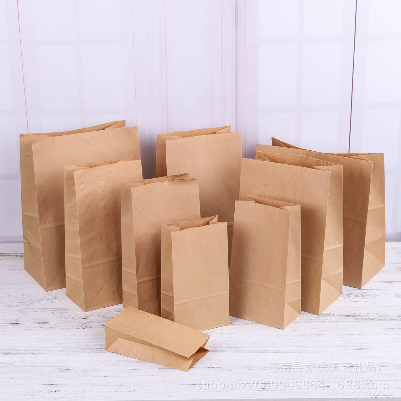 现货一次性牛皮纸烘焙面包食品牛皮纸袋西点包装防油打包外卖袋子
