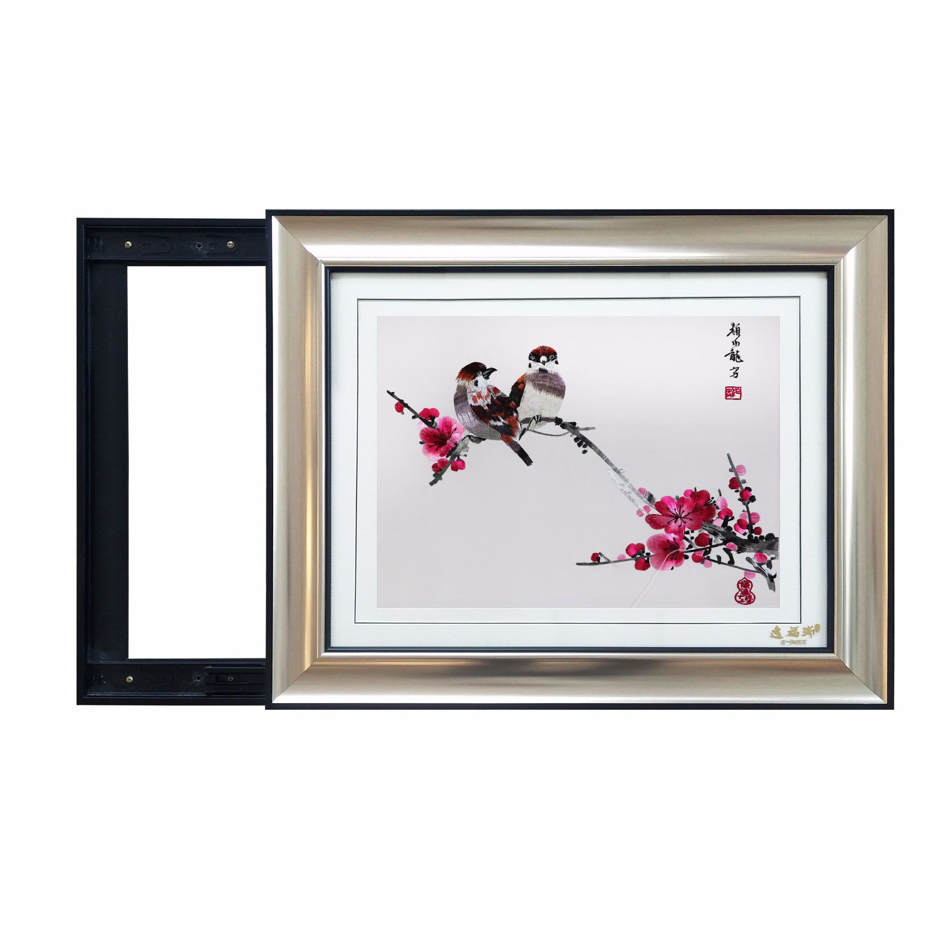 电表箱装饰画 精品丝线苏绣现代简约新中式现代客厅家居商务送礼