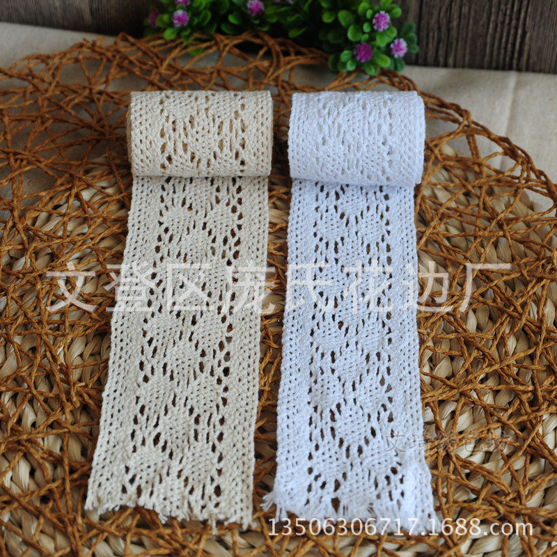 7cm curtain sofa towel tablecloth with edge hollow cotton lace accessories lace ribbon matching straight edge sunflower