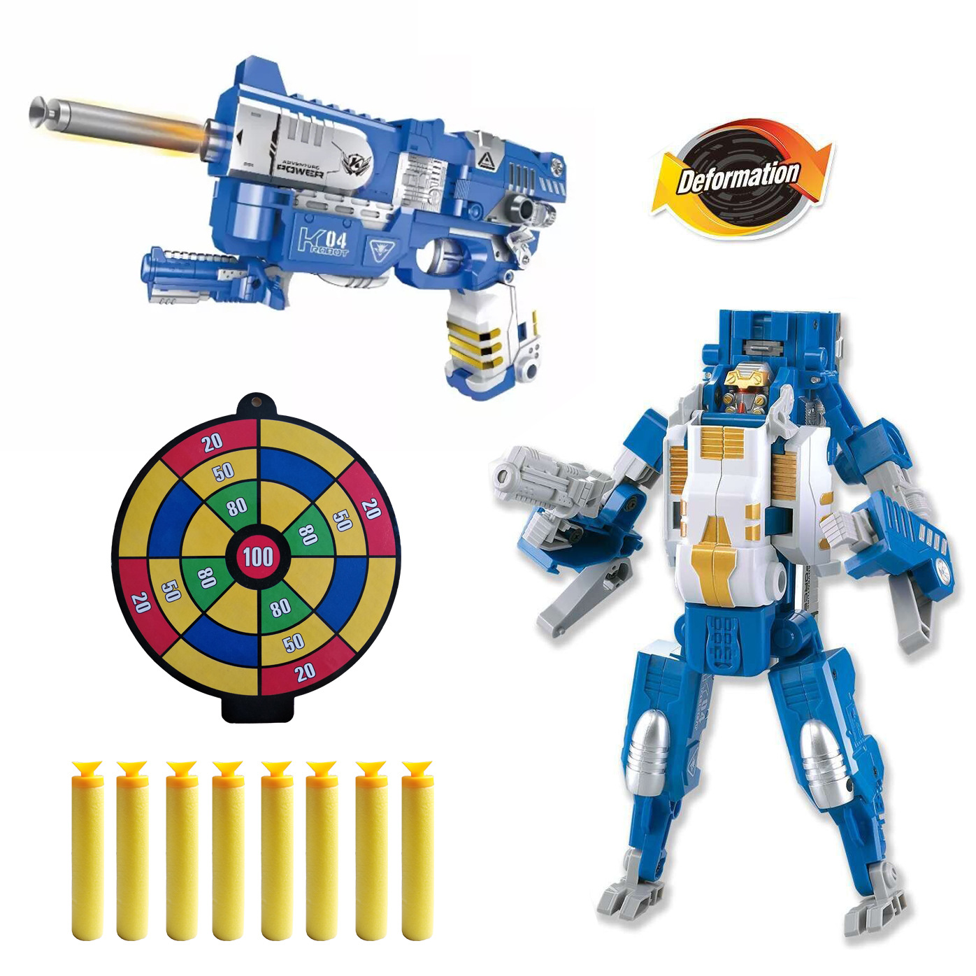 手动软弹枪变形枪可发射eva软弹玩具枪机器人玩具