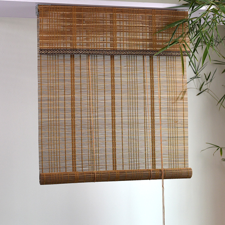 新款日式透光卷帘竹帘门帘遮光升降隔断阳台卫生间帘子办公室定制