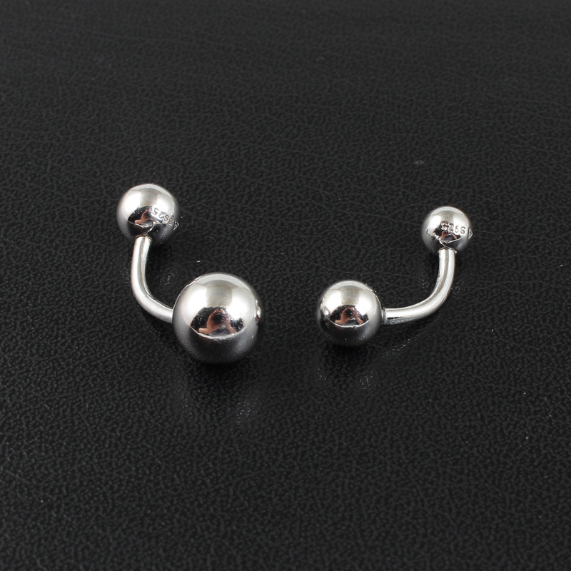 肚脐钉整体s925纯银脐环穿刺不过敏消炎新打孔保养简约个性饰品