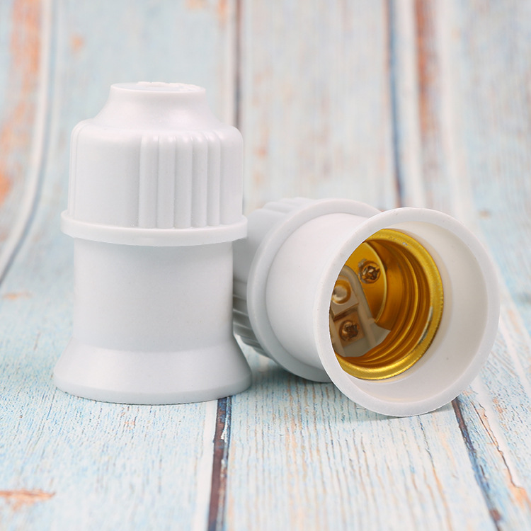 厂家直销e27螺口灯头  铜柱瓷白胶木灯头 节能led悬吊式灯头