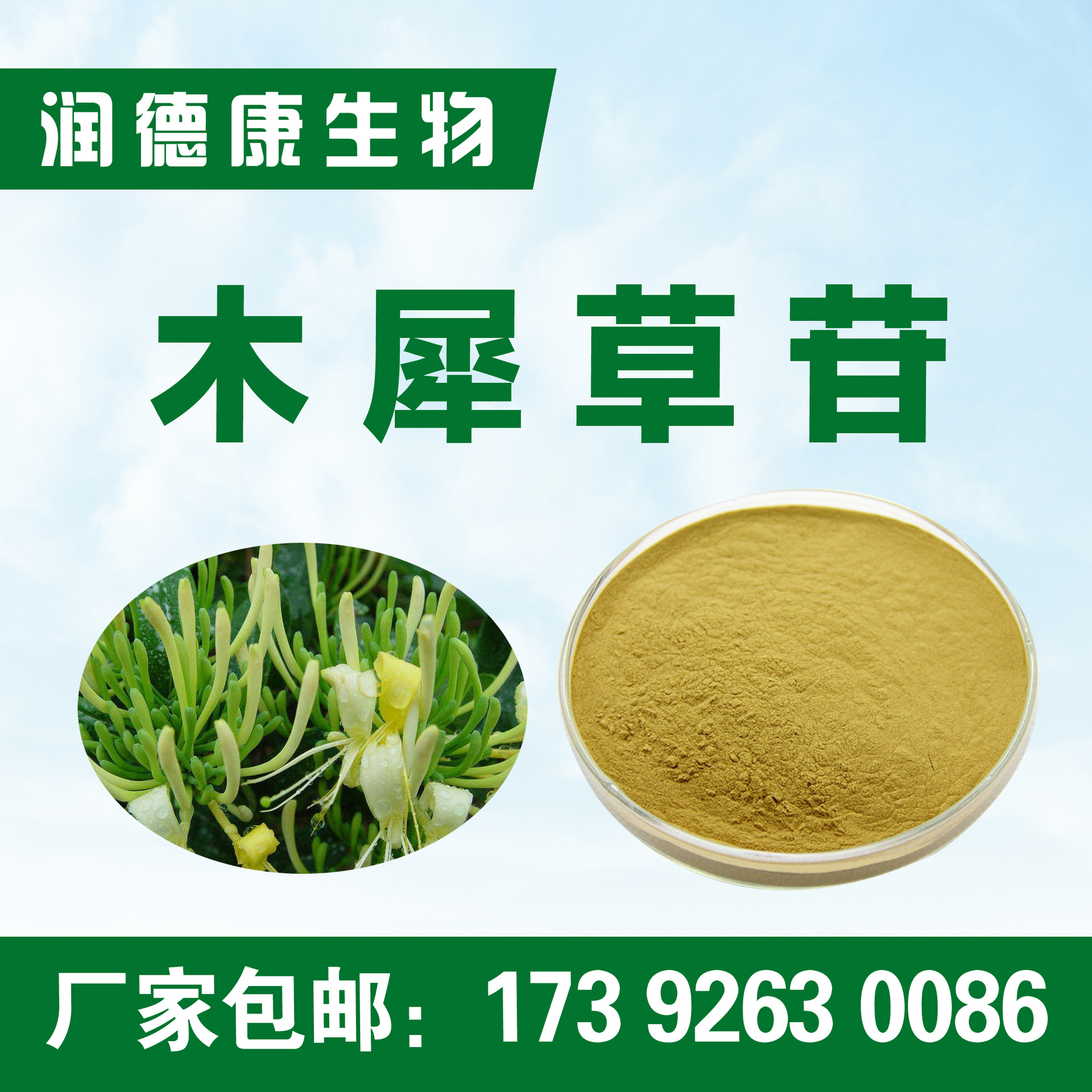 厂家现货木犀草素98% 金银花提取物木犀草苷金银花粉 果蔬粉包邮