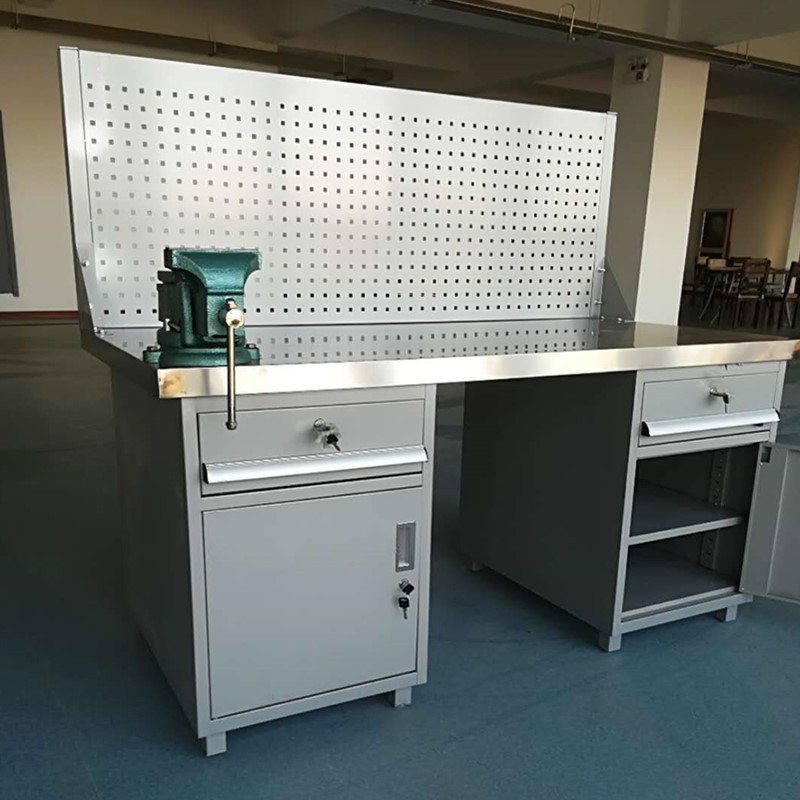 定制重型钳工不锈钢工作台防静电工作桌子车间操作配虎钳工作台