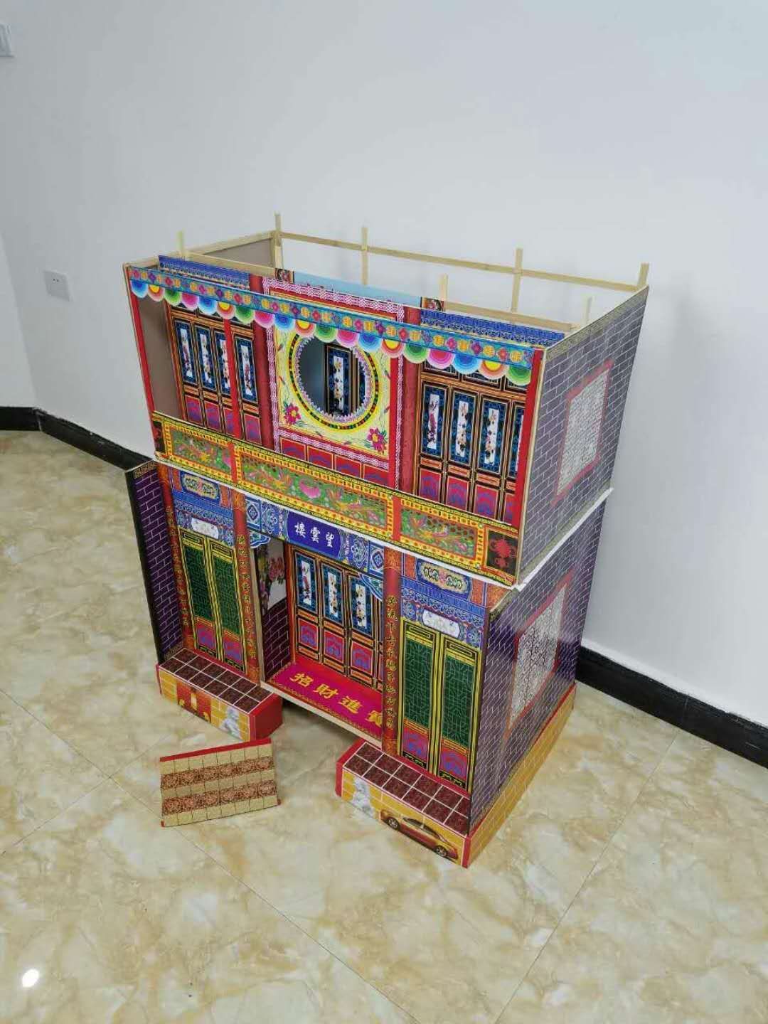 殡葬用品祭祀用品 厂家直销 竹片 灵房 灵屋 纸房子 天堂别墅75