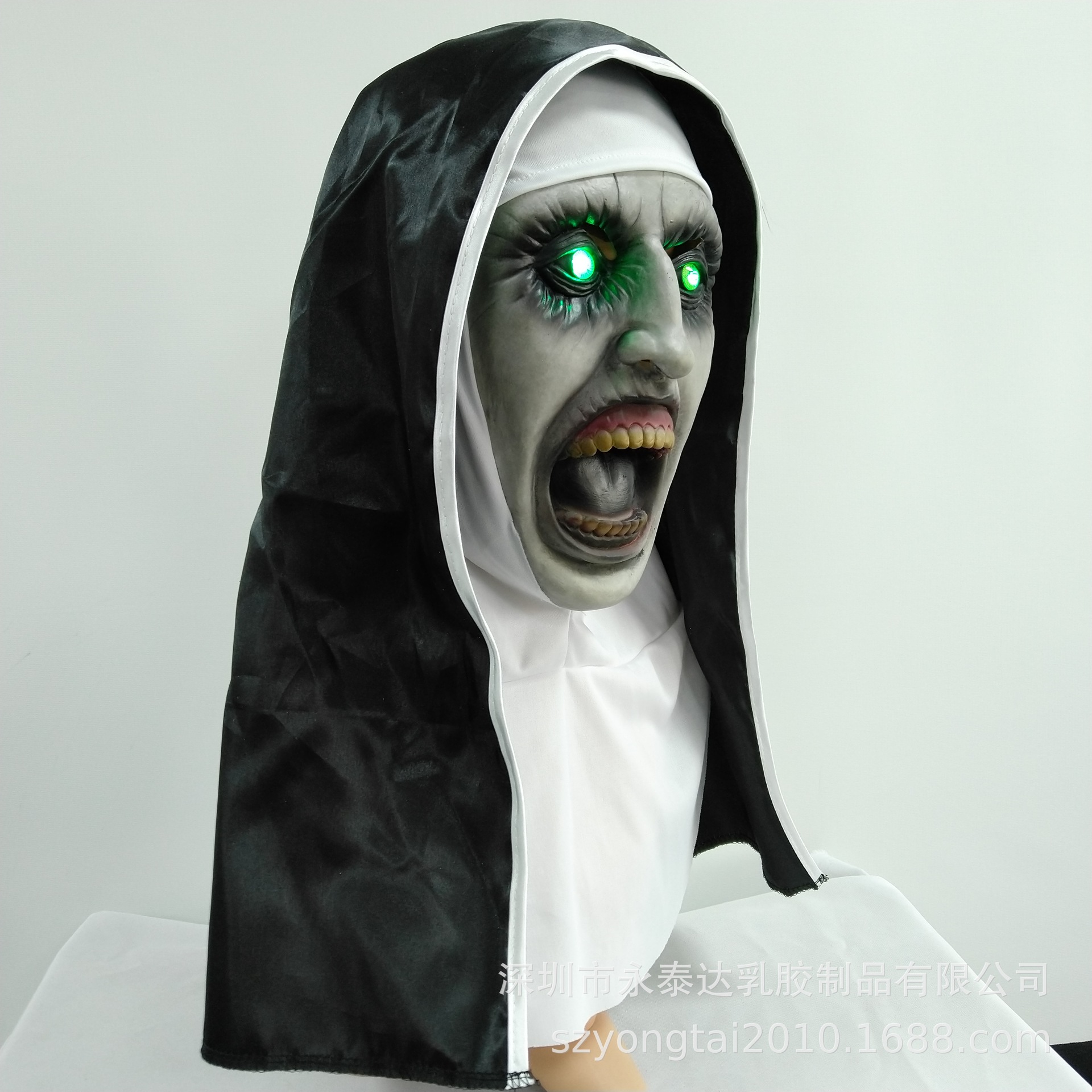万圣节乳胶面具头套 派对舞会 招魂2 发光修女 恐怖鬼装扮道具